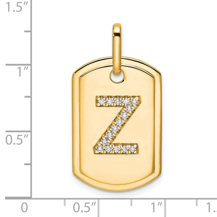 14K Diamond Initial Z Dog Tag Charm-PM9842Z-018-YA
