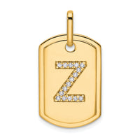 14K Diamond Initial Z Dog Tag Charm-PM9842Z-018-YA