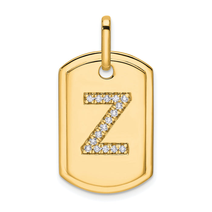 14K Diamond Initial Z Dog Tag Charm-PM9842Z-018-YA