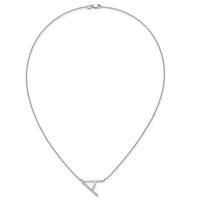 14K White Gold Sideways Diamond Initial A Necklace-PM9844A-016-WA