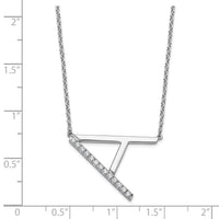 14K White Gold Sideways Diamond Initial A Necklace-PM9844A-016-WA