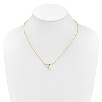 14K Sideways Diamond Initial A Necklace-PM9844A-016-YA