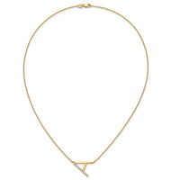 14K Sideways Diamond Initial A Necklace-PM9844A-016-YA