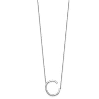 14K White Gold Sideways Diamond Initial C Necklace-PM9844C-017-WA