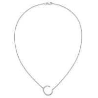 14K White Gold Sideways Diamond Initial C Necklace-PM9844C-017-WA