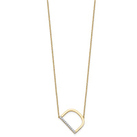 14K Sideways Diamond Initial D Necklace-PM9844D-014-YA