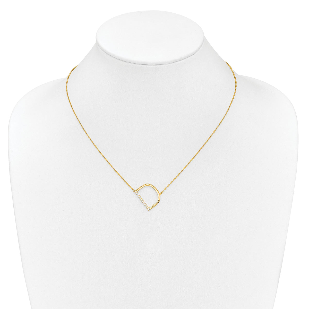 14K Sideways Diamond Initial D Necklace-PM9844D-014-YA