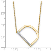 14K Sideways Diamond Initial D Necklace-PM9844D-014-YA