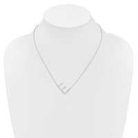14K White Gold Sideways Diamond Initial E Necklace-PM9844E-014-WA