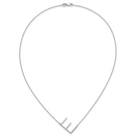 14K White Gold Sideways Diamond Initial E Necklace-PM9844E-014-WA
