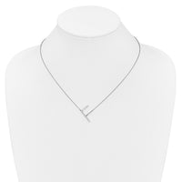 14K White Gold Sideways Diamond Initial F Necklace-PM9844F-014-WA