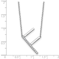 14K White Gold Sideways Diamond Initial F Necklace-PM9844F-014-WA