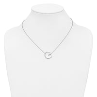 14K White Gold Sideways Diamond Initial G Necklace-PM9844G-028-WA