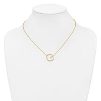 14K Sideways Diamond Initial G Necklace-PM9844G-028-YA