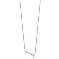 14K White Gold Sideways Diamond Initial I Necklace-PM9844I-012-WA