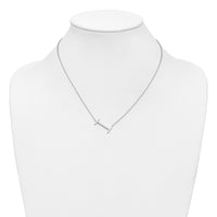 14K White Gold Sideways Diamond Initial I Necklace-PM9844I-012-WA