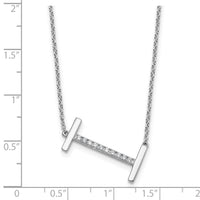 14K White Gold Sideways Diamond Initial I Necklace-PM9844I-012-WA