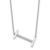 14K White Gold Sideways Diamond Initial I Necklace-PM9844I-012-WA