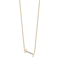14K Sideways Diamond Initial I Necklace-PM9844I-012-YA