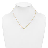 14K Sideways Diamond Initial I Necklace-PM9844I-012-YA