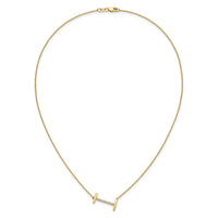 14K Sideways Diamond Initial I Necklace-PM9844I-012-YA