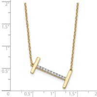 14K Sideways Diamond Initial I Necklace-PM9844I-012-YA