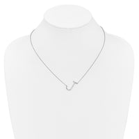 14K White Gold Sideways Diamond Initial J Necklace-PM9844J-013-WA
