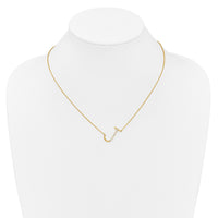 14K Sideways Diamond Initial J Necklace-PM9844J-013-YA