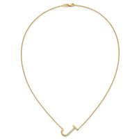 14K Sideways Diamond Initial J Necklace-PM9844J-013-YA