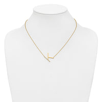 14K Sideways Diamond Initial K Necklace-PM9844K-014-YA