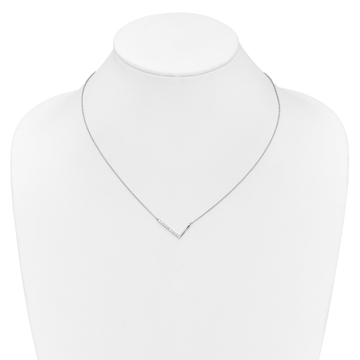 14K White Gold Sideways Diamond Initial L Necklace-PM9844L-014-WA