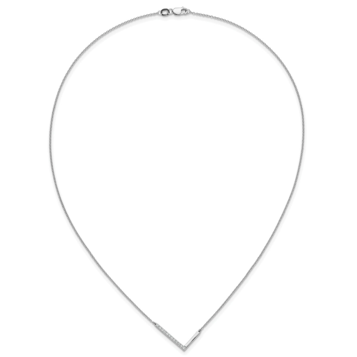 14K White Gold Sideways Diamond Initial L Necklace-PM9844L-014-WA