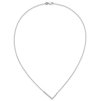 14K White Gold Sideways Diamond Initial L Necklace-PM9844L-014-WA