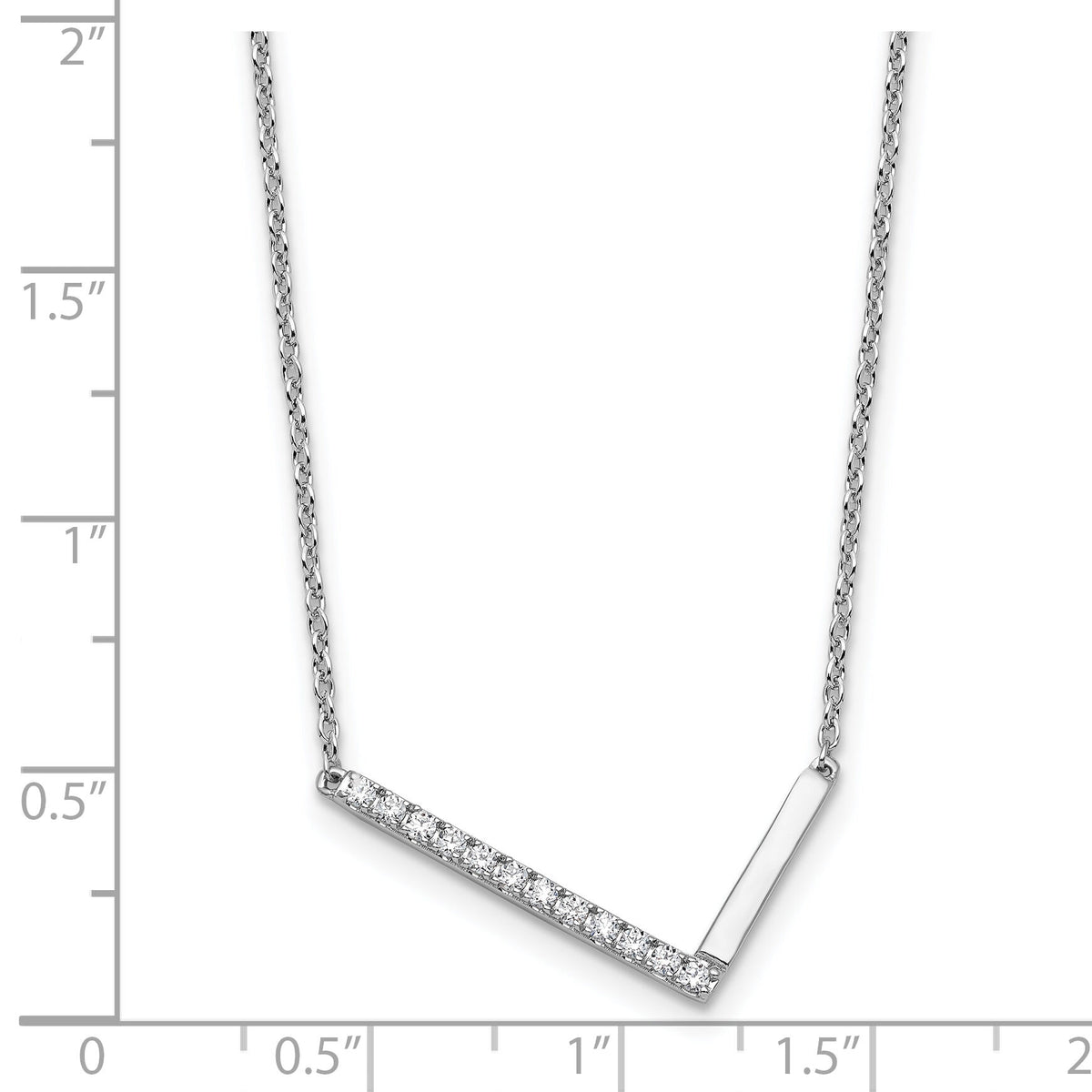14K White Gold Sideways Diamond Initial L Necklace-PM9844L-014-WA