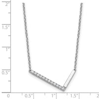 14K White Gold Sideways Diamond Initial L Necklace-PM9844L-014-WA