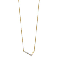 14K Sideways Diamond Initial L Necklace-PM9844L-014-YA