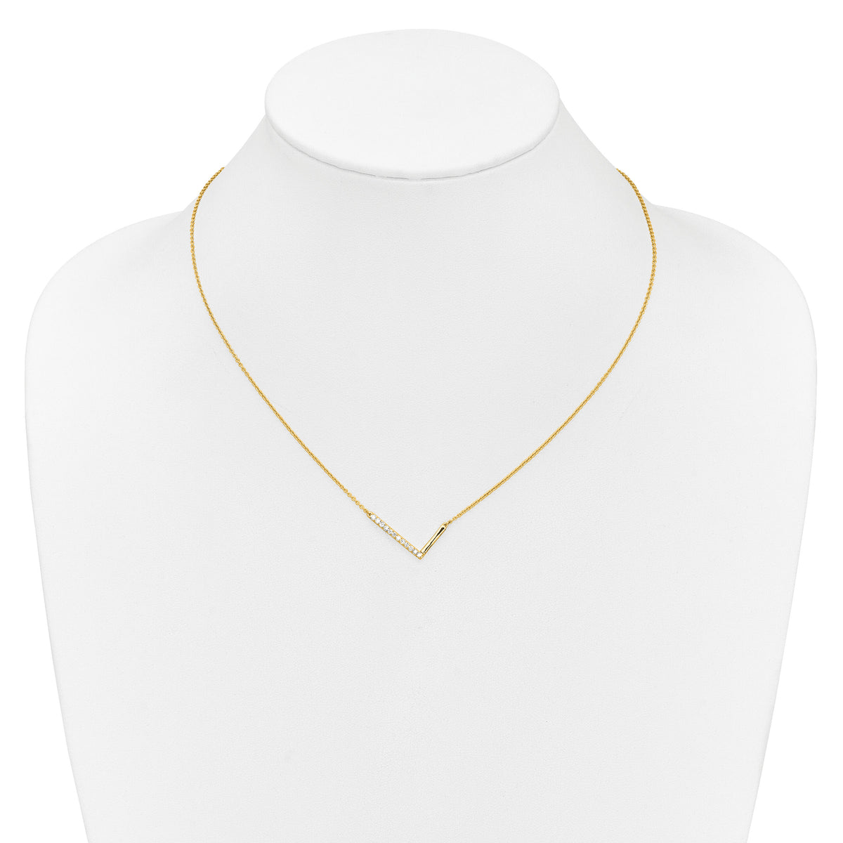14K Sideways Diamond Initial L Necklace-PM9844L-014-YA