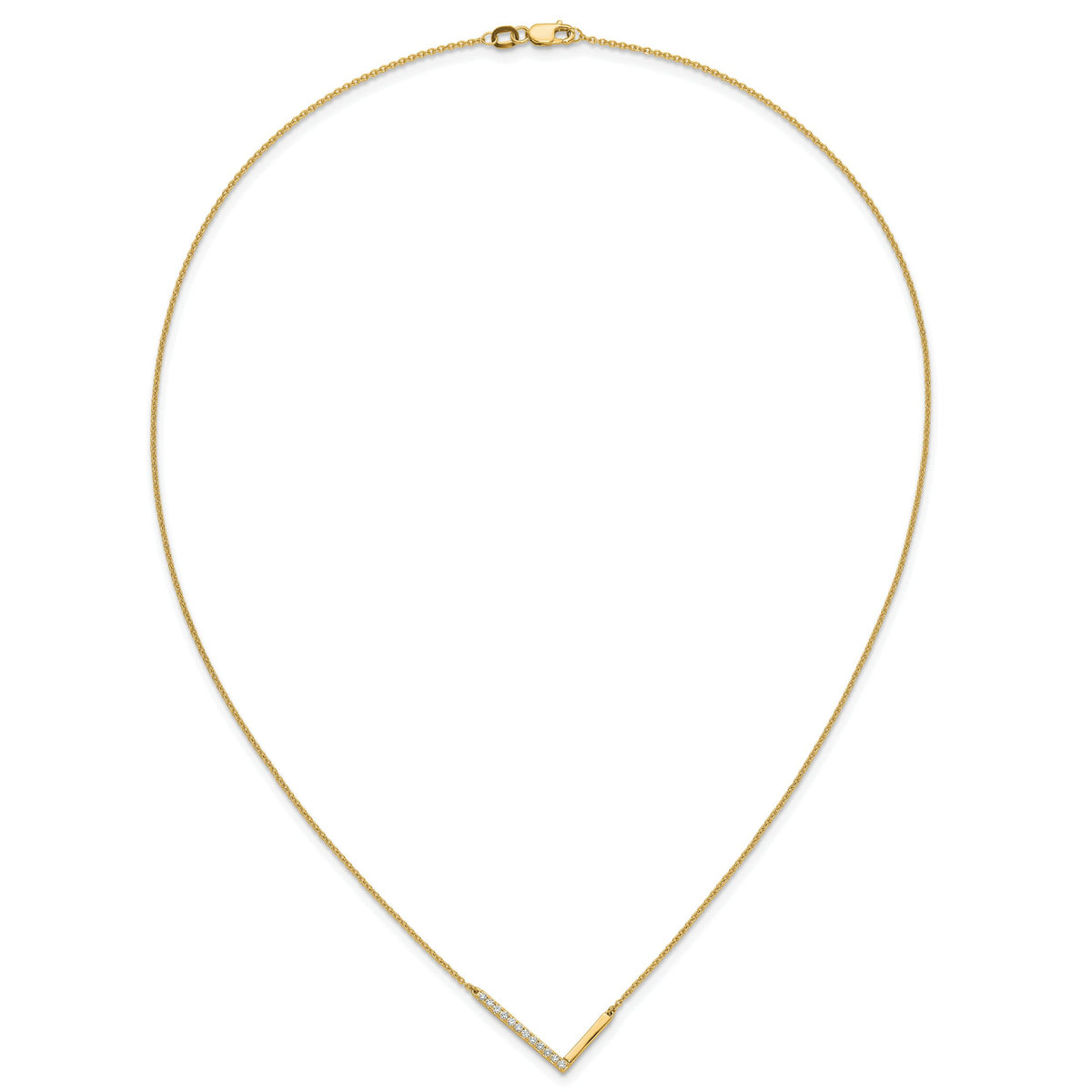 14K Sideways Diamond Initial L Necklace-PM9844L-014-YA
