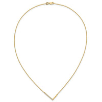 14K Sideways Diamond Initial L Necklace-PM9844L-014-YA