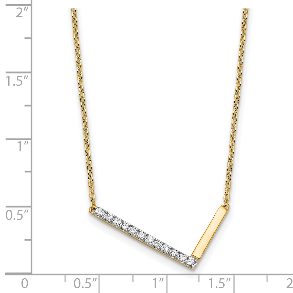 14K Sideways Diamond Initial L Necklace-PM9844L-014-YA