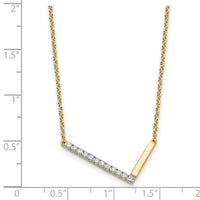 14K Sideways Diamond Initial L Necklace-PM9844L-014-YA