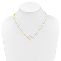14K Sideways Diamond Initial N Necklace-PM9844N-014-YA
