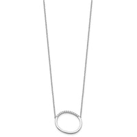 14K White Gold Sideways Diamond Initial O Necklace-PM9844O-016-WA