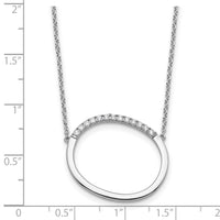 14K White Gold Sideways Diamond Initial O Necklace-PM9844O-016-WA