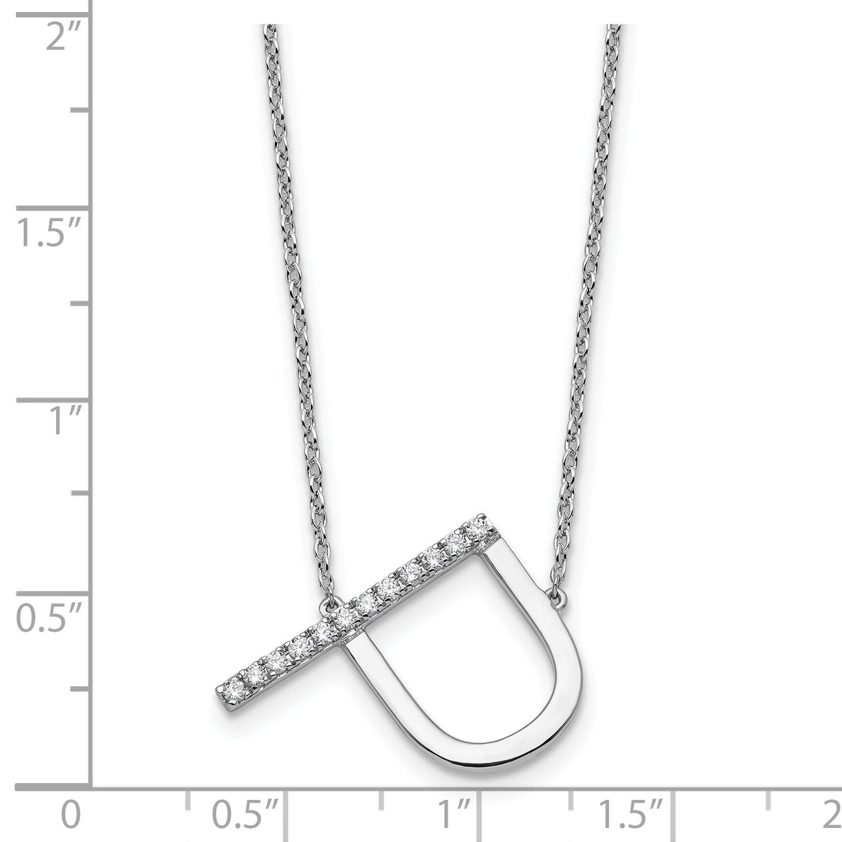 14K White Gold Sideways Diamond Initial P Necklace-PM9844P-014-WA