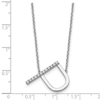 14K White Gold Sideways Diamond Initial P Necklace-PM9844P-014-WA