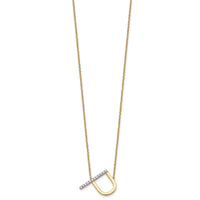 14K Sideways Diamond Initial P Necklace-PM9844P-014-YA