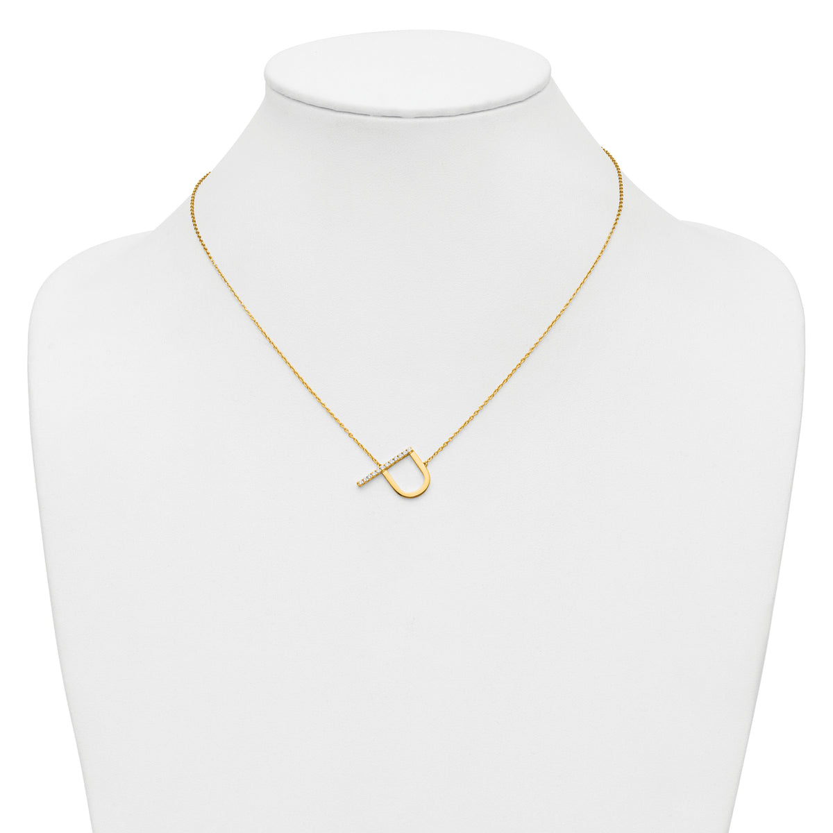 14K Sideways Diamond Initial P Necklace-PM9844P-014-YA
