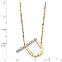 14K Sideways Diamond Initial P Necklace-PM9844P-014-YA