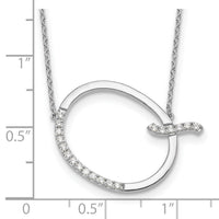 14K White Gold Sideways Diamond Initial Q Necklace-PM9844Q-023-WA